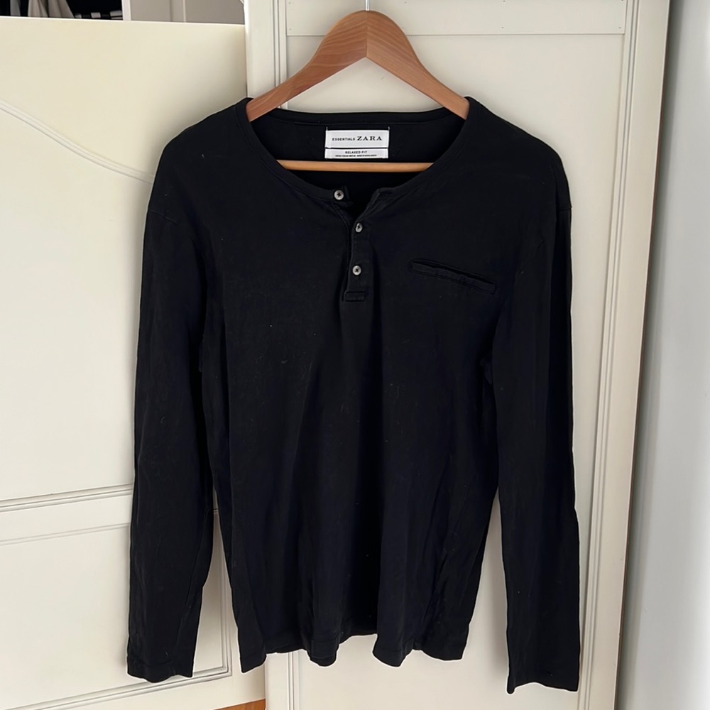 Zara Men's Shirt Tee Long-Sleeve